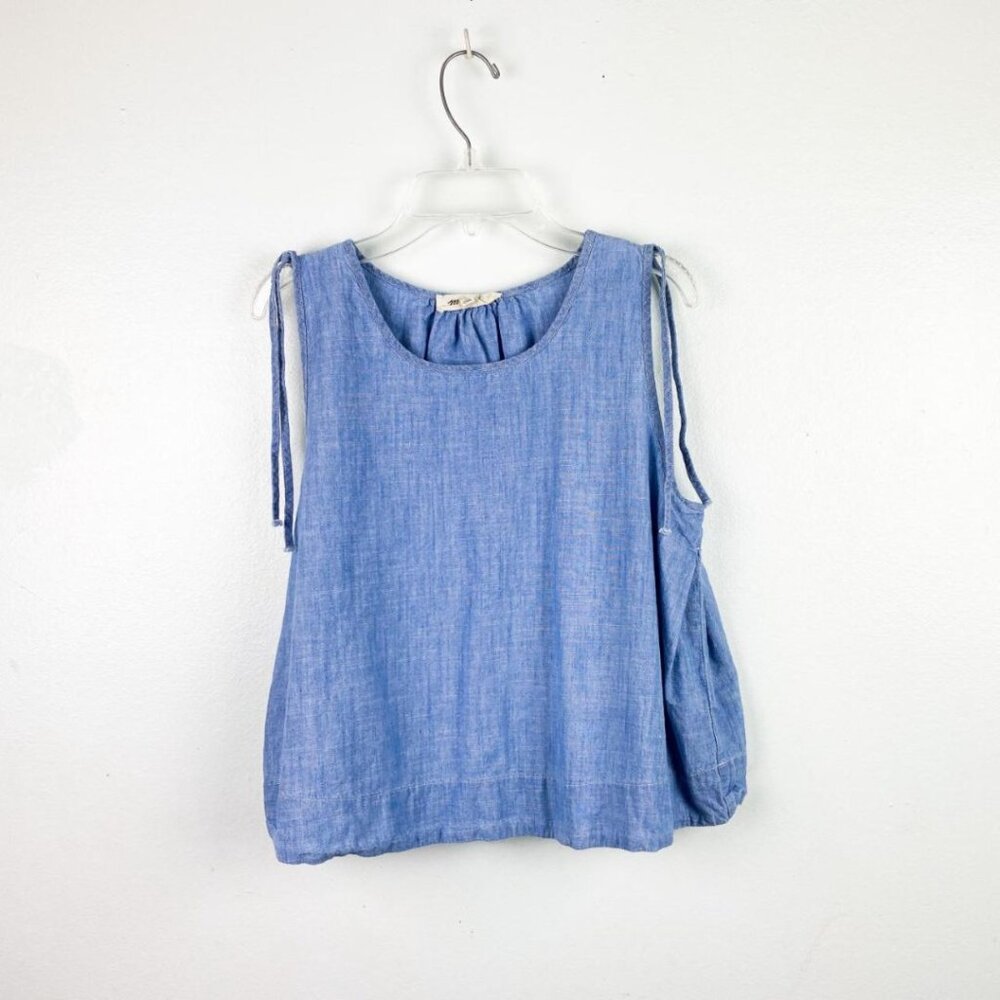 Madewell - Sleeveless Self-Tie Swing Top L5103 | Chambray Pale Indigo Blue | XXS